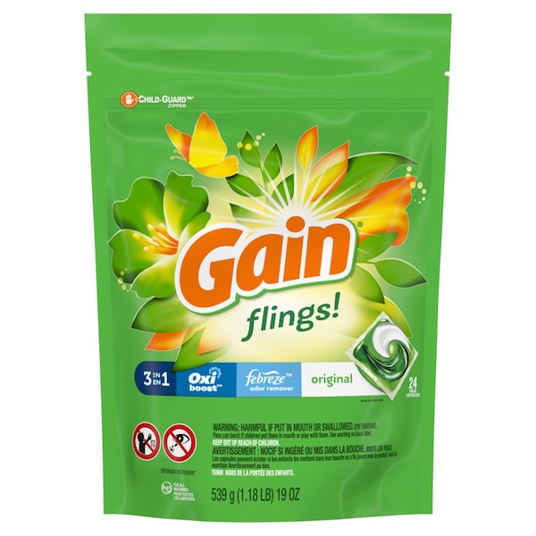 Gain Gain Fling! Original Scent Laundry Detergent Pod 19 oz 24 pk 73494 - main